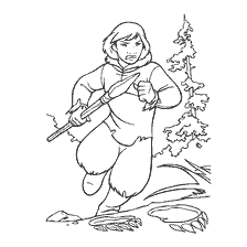 coloring page: Coloring Brother Bear, hunting scene