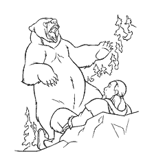 coloring page: Brother Bear, Bear Attacks