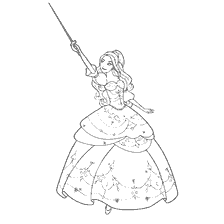 kleurplaat: Barbie Musketier Kleuren met een zwaard