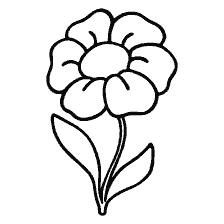 coloring page: Black and white contour of the flower for coloring