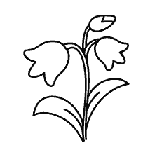 coloring page: Coloring flower bell with flowers and green leaves