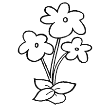 coloring page: Picture with coloring flowers on a white background