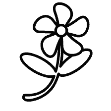 coloring page: Coloring flower with petals and leaves