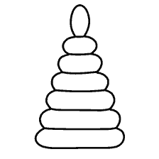 coloring page: Coloring Pyramid for children 3 years