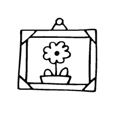 coloring page: Coloring a picture with a flower in a pot