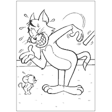 coloring page: Tom and Jerry: Tom is happy