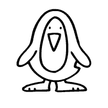 coloring page: Drawing a penguin for coloring children