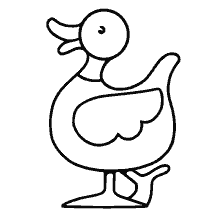 coloring page: Duck in the coloring book for children