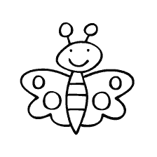 coloring page: Coloring a butterfly with a simple contour for children