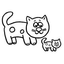 coloring page: Coloring a cat with a kitten for children