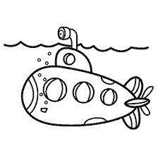coloring page: Coloring a submarine for children