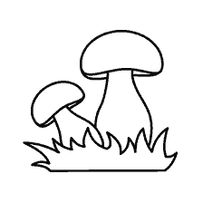 coloring page: Coloring with white mushrooms for children