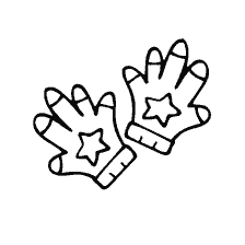 coloring page: Coloring for children: gloves with stars