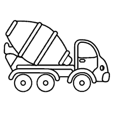 coloring page: Concrete mixer for painting