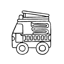 coloring page: Coloring fire truck for children