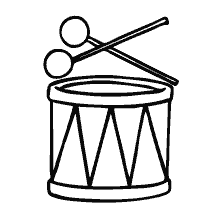 coloring page: Drum and stick coloring