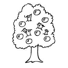 coloring page: Coloring apple trees for children