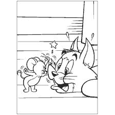 coloring page: Tom and Jerry - a coloring book with a picture of a cat and a mouse