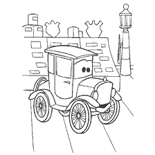 pagina da colorare: Disegno di una vecchia auto dal cartone animato Auto