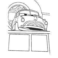 pagina da colorare: Colorazione del giudice Doc Hudson da auto
