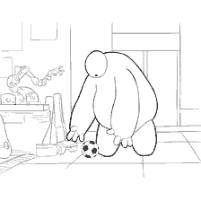 pagina da colorare: Robot Baymax da Hero La città gioca con un calcio