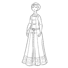 coloriage: Coloration Merida de Braveheart avec une expression mécontente