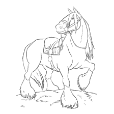 coloriage: Dessin du cheval Angus du dessin animé Braveheart