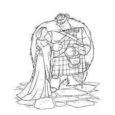 coloriage: Héros du dessin animé Braveheart: Roi et Reine