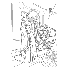 coloriage: Tirant du livre de coloriage « Braveheart » : le roi et la reine dans une dispute