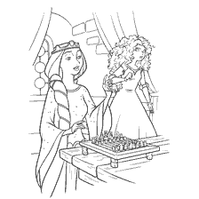 coloriage: Coloration avec des personnages de cœur courageux Jouer aux échecs