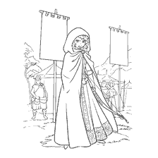 coloriage: Coloration Merida de Braveheart au tournoi