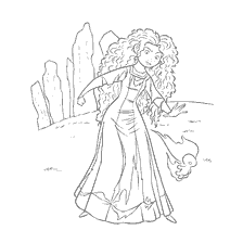 coloriage: Merida de Braveheart va après la lumière