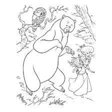 coloriage: Merida et l'ours du cœur courageux
