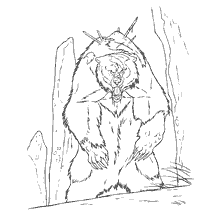 coloriage: Couleur de l'ours Mordoux du dessin animé Braveheart