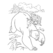 coloriage: Merida et Medviditsa-Elinor dans une aventure sur le livre de coloriage