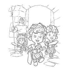 coloriage: Coloration des frères Merida du dessin animé Braveheart