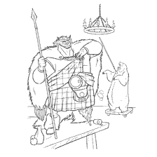 coloriage: Coloration avec le Roi Fergus de Brave Coeur et Ours