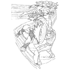 pagina da colorare: Vendicatori in azione: Mercurio utilizza la sua super velocit&agrave;