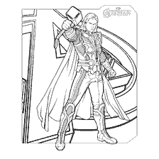 pagina da colorare: Thor dei Vendicatori Martelli