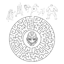 pagina da colorare: Colorare con i Vendicatori e il labirinto