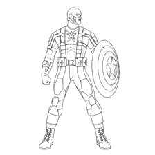 pagina da colorare: Contour Coloring of Captain America with a Shield