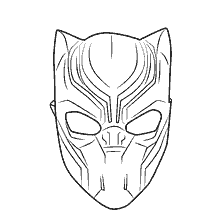 pagina da colorare: Black Panther Mask Disegno dai Vendicatori