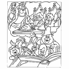 coloriage: Coloriage Ours Gummy avec le Roi et les héros du conte de fées