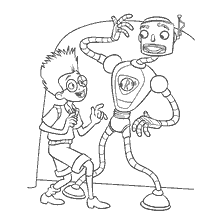 pagina da colorare: Home Robot Carl e il ragazzo