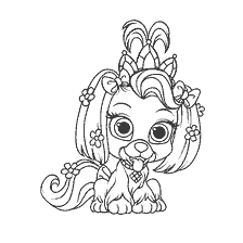 kleurplaat: Tekening van kamille puppy, huisdier van Rapunzel