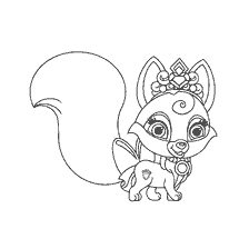 kleurplaat: Coloring Fox Vostrushka, Aurora's huisdier