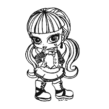 coloring page: Coloring Draculaura from Monster High as a child