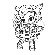 coloring page: Coloring picture with the character Claudine Woolf from Monster High