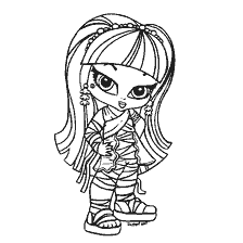 coloring page: Baby Cleo de Nile from Monster High in coloring book