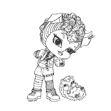 coloring page: Coloring with Howlin Woolf and her pet, a little hedgehog.